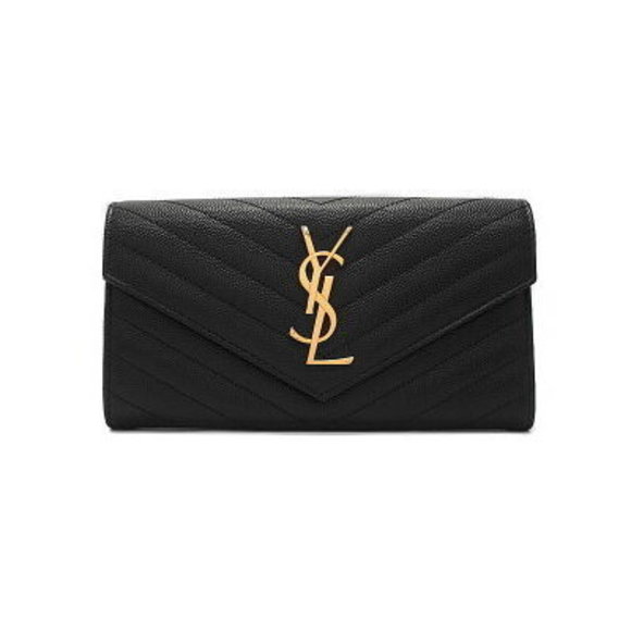 SAINT LAURENT PARIS Monogram Flap Wallet Bifold Long - Picture 1 of 5